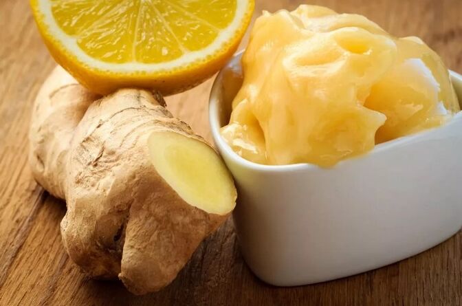 Gingembre avec du miel